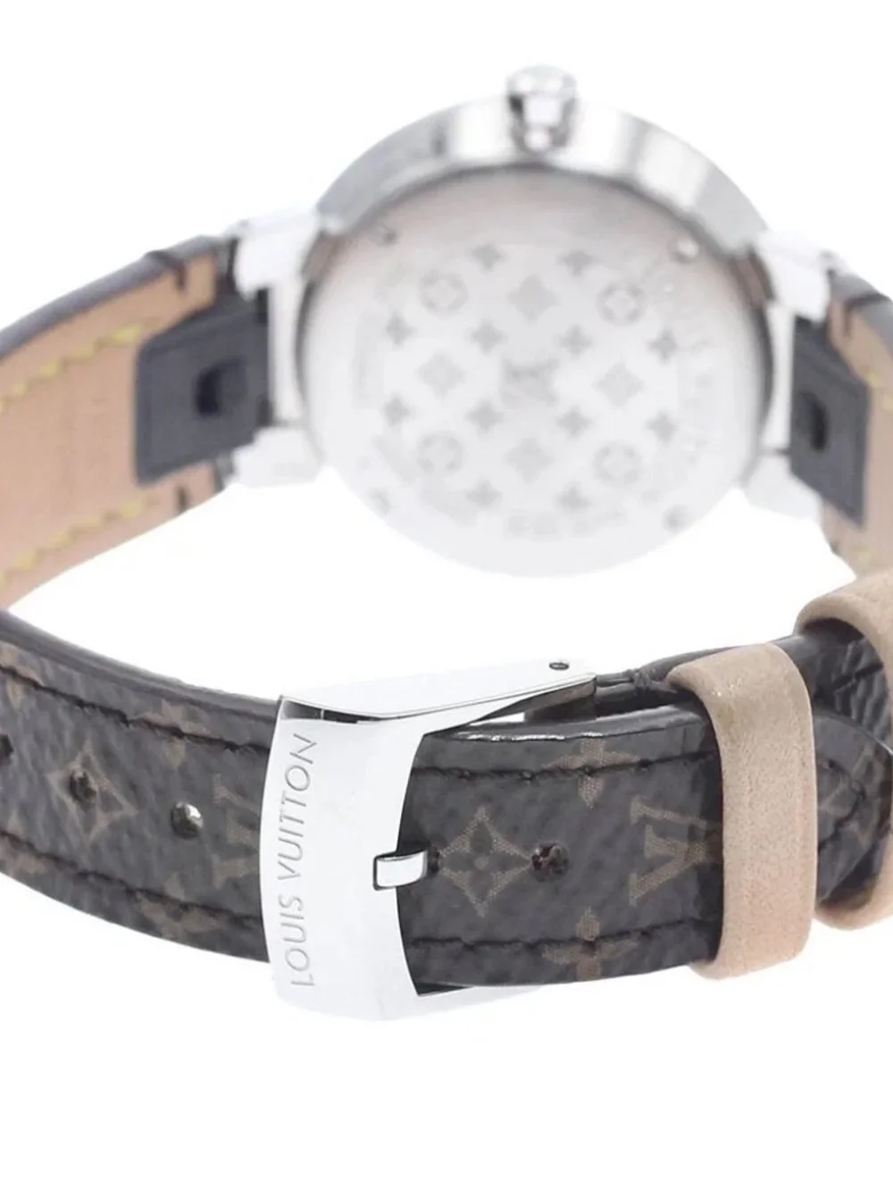 LOUIS VUITTON Tambour slim QA014 Silver Dial Quartz Ladies Watch_972938